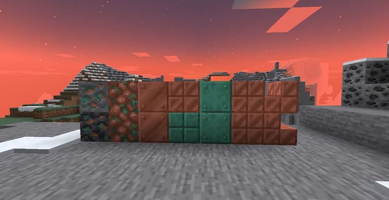 Copper blocks (Image via Minecraft)